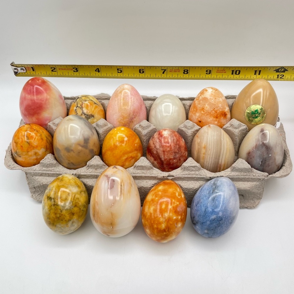 Vintage Polished Eggs, Beautiful Set of 16 - 2.5”-3”